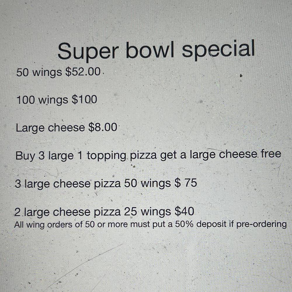Howieluv's Pizza Wings And Subs Menu image 1